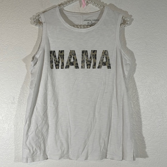 GRAYSON THREADS 'Mama' Graphic Tank Top - White Leopard Print Size XL New - Picture 4 of 12